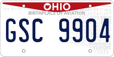 OH license plate GSC9904