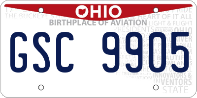 OH license plate GSC9905