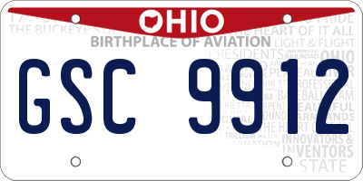 OH license plate GSC9912