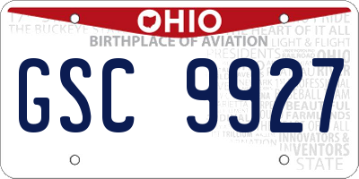 OH license plate GSC9927