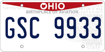 OH license plate GSC9933