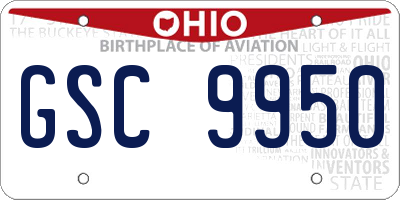 OH license plate GSC9950