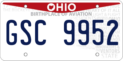 OH license plate GSC9952