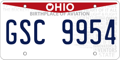 OH license plate GSC9954