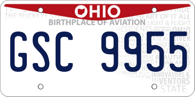 OH license plate GSC9955