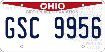 OH license plate GSC9956