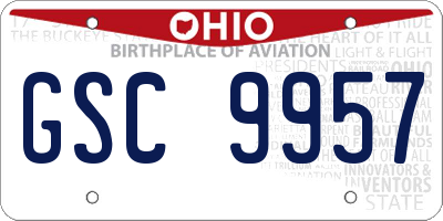 OH license plate GSC9957