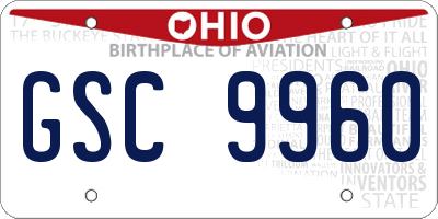 OH license plate GSC9960