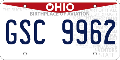 OH license plate GSC9962