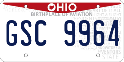 OH license plate GSC9964