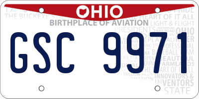 OH license plate GSC9971