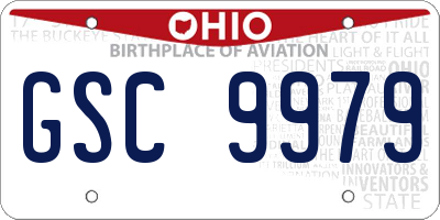 OH license plate GSC9979