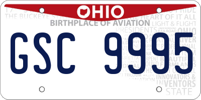 OH license plate GSC9995