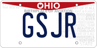 OH license plate GSJR