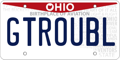 OH license plate GTROUBL