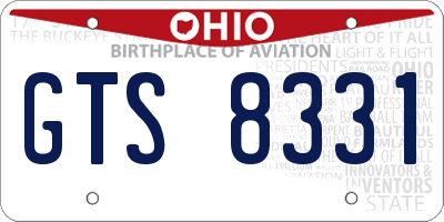 OH license plate GTS8331