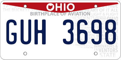 OH license plate GUH3698