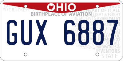 OH license plate GUX6887