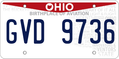 OH license plate GVD9736