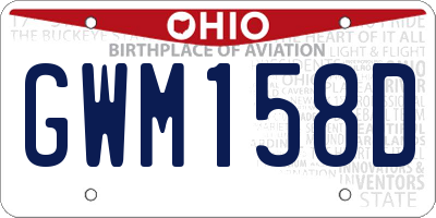 OH license plate GWM158D