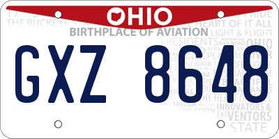 OH license plate GXZ8648