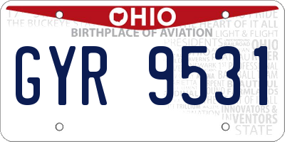 OH license plate GYR9531