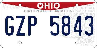 OH license plate GZP5843