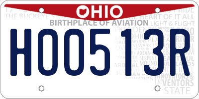 OH license plate H00513R