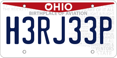 OH license plate H3RJ33P