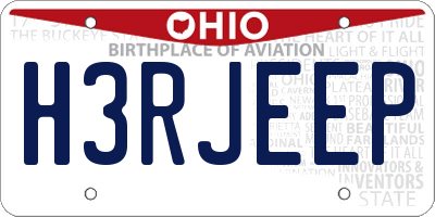 OH license plate H3RJEEP