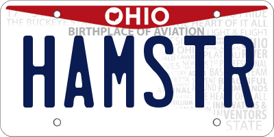 OH license plate HAMSTR