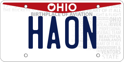 OH license plate HAON