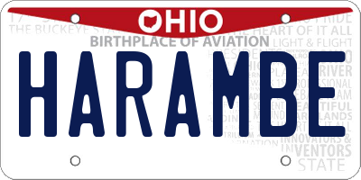 OH license plate HARAMBE