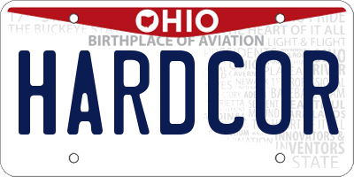 OH license plate HARDCOR