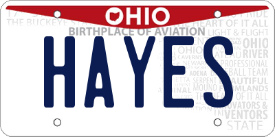 OH license plate HAYES