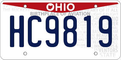 OH license plate HC9819