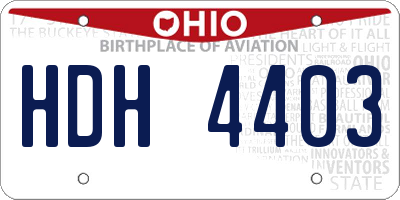 OH license plate HDH4403