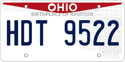 OH license plate HDT9522