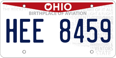 OH license plate HEE8459