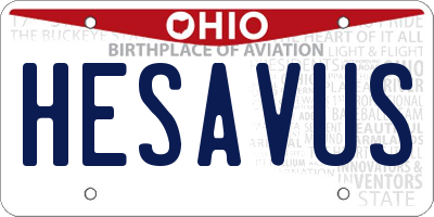 OH license plate HESAVUS