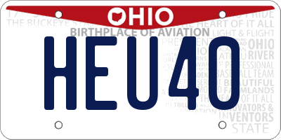 OH license plate HEU40