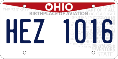 OH license plate HEZ1016