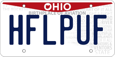 OH license plate HFLPUF