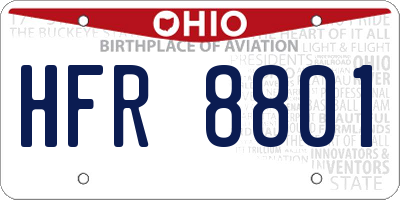 OH license plate HFR8801