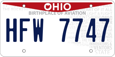 OH license plate HFW7747