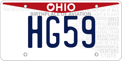 OH license plate HG59