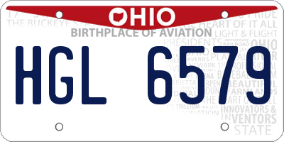 OH license plate HGL6579