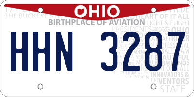 OH license plate HHN3287