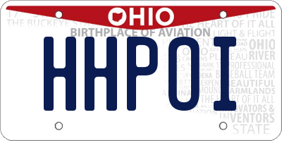 OH license plate HHPOI