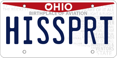 OH license plate HISSPRT